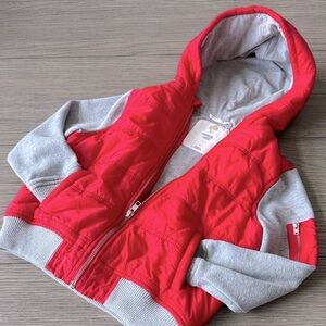 NWOT 🎈 Tucker + Tate Kids Bright Red Puffer Jacket with Hoodie